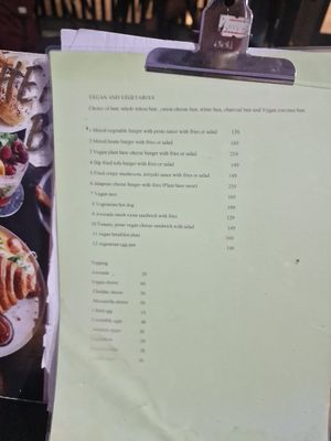 The menu at Heaven Burger in Chiang Rai