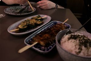 Portabello Skewers and zucchini skewers. Well seasoned and nice texture.  at Ciao Chang in Munich