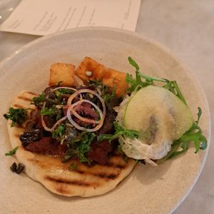 Aubergine with apple and fennel salad at Tendril in London