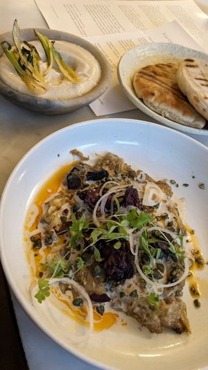 Aubergine and white bean dip at Tendril in London