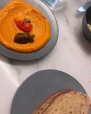 Muhammara and bread  at Tendril in London