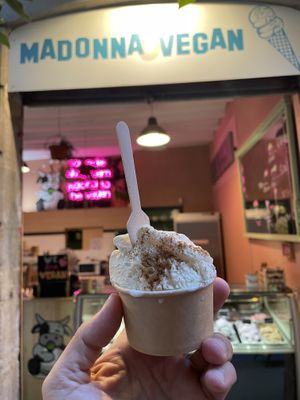 Vegan leche merengada  at Madonna Vegan in Barcelona