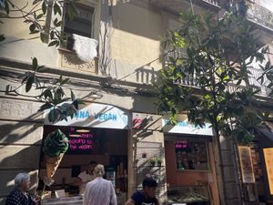 Outside  at Madonna Vegan in Barcelona