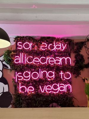 Can’t argue with this!  at Madonna Vegan in Barcelona
