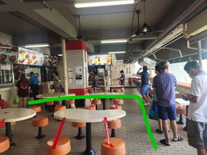 Long queue for good food at Bishan Vegetarian 碧山素食 in Central Singapore