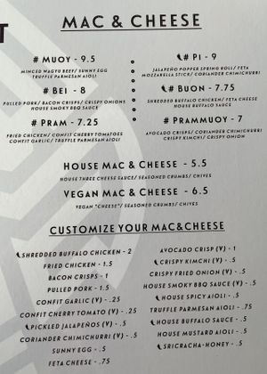 Menu 3 of 5 - Mac & cheese  at Wat Bong in Siem Reap