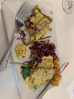 Vegan Benedict  at Halcyon in Dallas