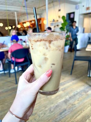 Iced chai with oat milk   at Halcyon in Dallas