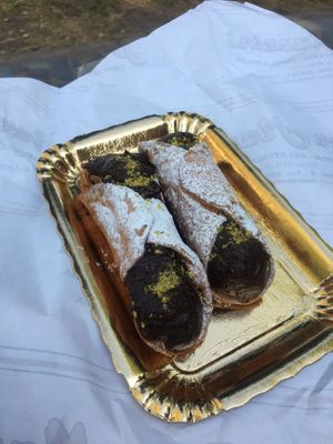 Vegan Cannoli with chocolate filling  at Bar Mazzini in Catania
