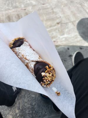 Chocolate vegan cannoli at Bar Mazzini in Catania