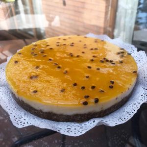 Cheesecake de maracuyá. at La Portentosa in Vitacura