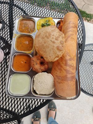 Breakfast platter at Sri Balaji Caffe in Pineville