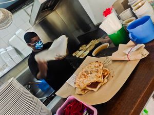 Prata in the making at Zi Zai Vegetarian 自在齋 - Yishun in North Singapore