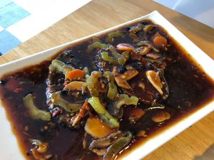 Bittergourd fish at Zi Zai Vegetarian 自在齋 - Yishun in North Singapore