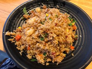 Tom yum fried rice. V salty  at Zi Zai Vegetarian 自在齋 - Yishun in North Singapore