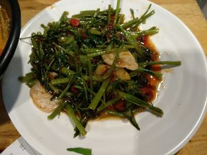 Fried Kang Kong at Zi Zai Vegetarian 自在齋 - Yishun in North Singapore