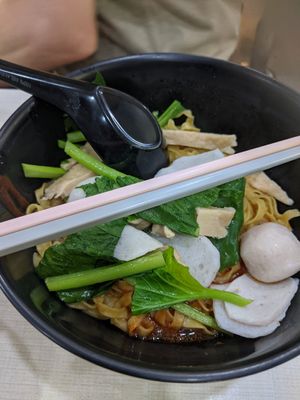 Mee pok at Zhen Xin Vegetarian 真心素食 in Northeast Singapore