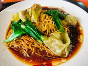 Wan ton noodles at Zhen Xin Vegetarian 真心素食 in Northeast Singapore