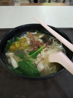 Mushroom handmade noodles 香菇手工面 at Zhen Xin Vegetarian 真心素食 in Northeast Singapore