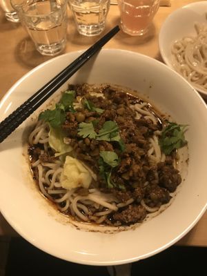 Vegan option - tofu/shiitake/split peas  at Chungking Noodles in Berlin