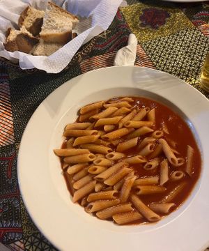 simple but lovely, very spicy and tasty penne arrabbiata (just ask for no cheese)    at Olga's - The Italian Corner in Livingstone