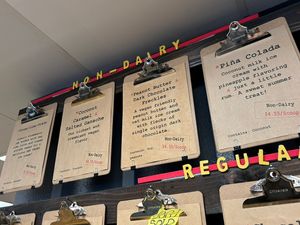 4 vegan flavors!  at Panhandle Cone & Coffee in Sandpoint