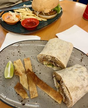 Hello Dolly Chickn Burger & BBQ Pulled Jack Burrito  at Sala - Avenue K in Kuala Lumpur