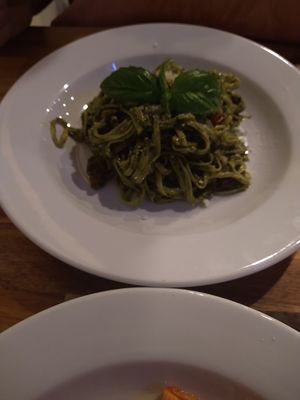 Pesto and sundried tomatoes at Lilla in Portland