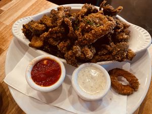 Breaded mushrooms — out of this world!  at Lilla in Portland