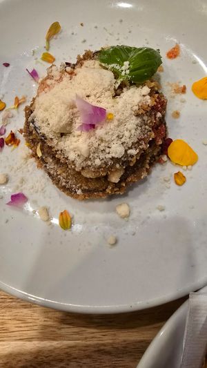 Eggplant stacks at Lilla in Portland