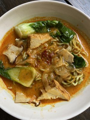 Curry Laksa Noodle - super rich and delicious. spicy but in a good way  sort of on the sweet side  at Viet Family - The Vegan House in Vancouver