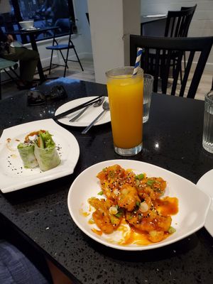 Summer Rolls and Fried Cauliflower at Viet Family - The Vegan House in Vancouver