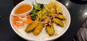 Dill turmeric noodle bowl at Viet Family - The Vegan House in Vancouver