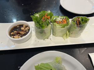 Summer roll and peanut sauce   at Viet Family - The Vegan House in Vancouver