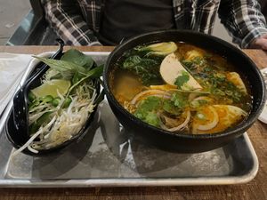 "Beef” pho  at Viet Family - The Vegan House in Vancouver