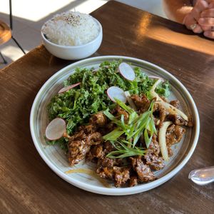 Wok beef mushroom sauce  at Viet Family - The Vegan House in Vancouver