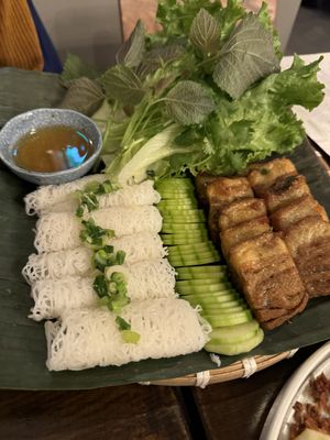 Pork belly platter  at Viet Family - The Vegan House in Vancouver