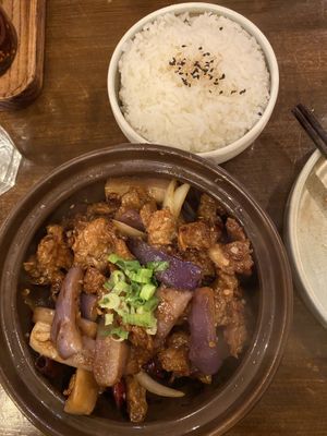 Eggplant chick’n bowl   at Viet Family - The Vegan House in Vancouver