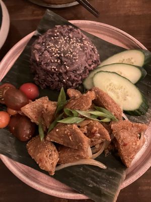 Vegan rib meal   at Viet Family - The Vegan House in Vancouver