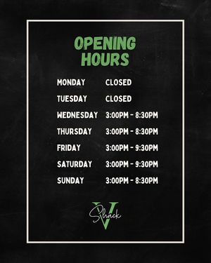 We’re switching things up a bit! 🌿 V Shack will now be closed on Mondays and Tuesdays, but we’re here to serve you for the rest of the week! at V Shack in Derby