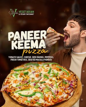 Our Paneer Keema Pizza brings together the richness of spiced keema, the creaminess of paneer, and all the comfort of a proper cheesy pizza. at V Shack in Derby