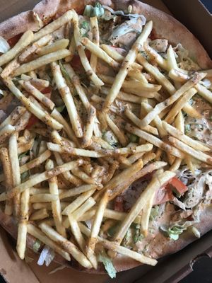 Vegan kebab + pommes  at Pizzeria Papillon in Uddevalla