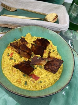 Omelette with bacon   at Yes It Is Vegan II - Liszt Ferenc Tér in Budapest