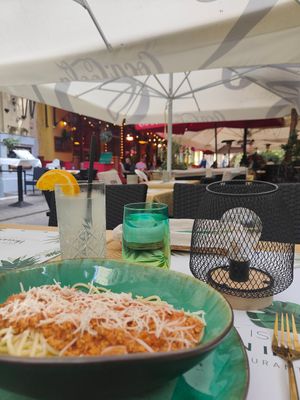 Vegan Spaghetti Bolognese 🤌🏻 at Yes It Is Vegan II - Liszt Ferenc Tér in Budapest