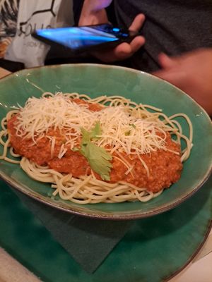 Spaghetti bolognese at Yes It Is Vegan II - Liszt Ferenc Tér in Budapest