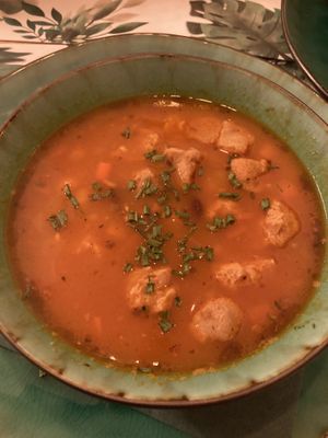 Goulash soup  at Yes It Is Vegan II - Liszt Ferenc Tér in Budapest