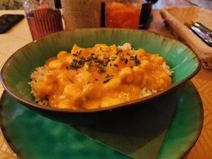 Almost chicken paprikash at Yes It Is Vegan II - Liszt Ferenc Tér in Budapest