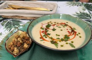 Potato - Seasonsl Soup - very flavorful  at Yes It Is Vegan II - Liszt Ferenc Tér in Budapest