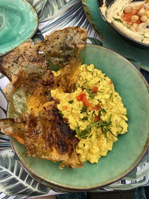 Scrambled Tofu with bacon  at Yes It Is Vegan II - Liszt Ferenc Tér in Budapest