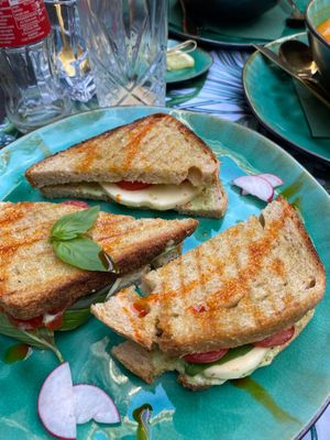 Caprese sandwich! at Yes It Is Vegan II - Liszt Ferenc Tér in Budapest